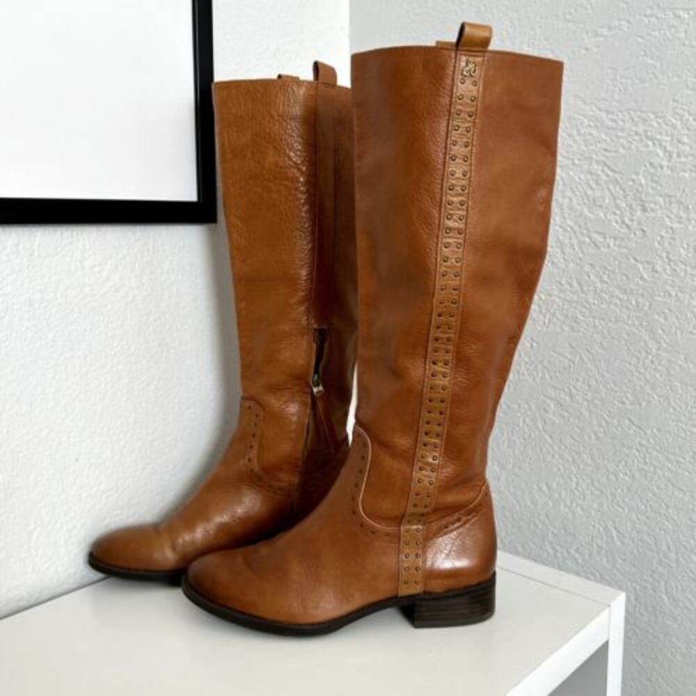 Sam‎ Edelman Women's Knee High Equestrian Style Studded Boots